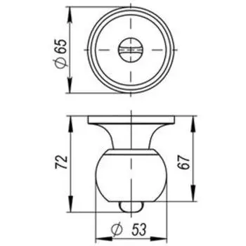 Ручка защелка 6082 PB-P без фиксатора, цвет золото