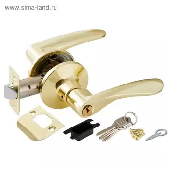 Ручка защелка Punto 6020 PB-E, ключ/фиксатор, цвет золото