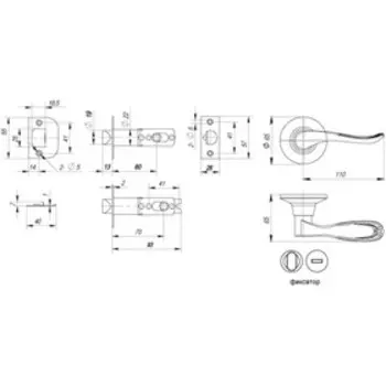 Ручка защелка Punto 6030 MAB-B, с фиксатором, цвет матовая бронза