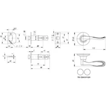 Ручка защелка Punto 6030 MAB-P, без фиксатора, цвет матовая бронза