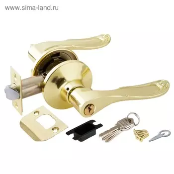 Ручка защелка Punto 6030 PB-E, ключ/фиксатор, цвет золото