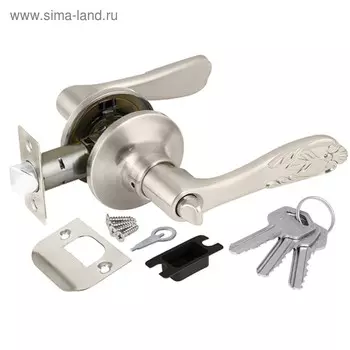 Ручка защелка Punto 6033 SN-E, ключ/фиксатор, цвет матовый никель