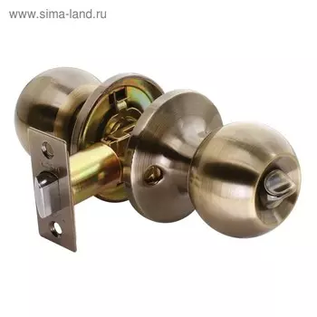 Ручка защелка RUCETTI HK-01 WC AB, сан.тех.завертка, цвет античная бронза