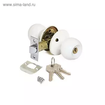 Ручка-защёлка AVERS 6072-01-W, с ключом, с фиксатором, цвет белый