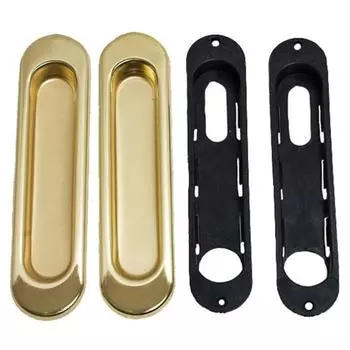 Ручки для раздвижных дверей овал, без замка, цвет золото