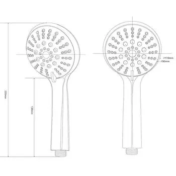 Ручной душ ESKO SCU855, 5 режимов, d=85 мм