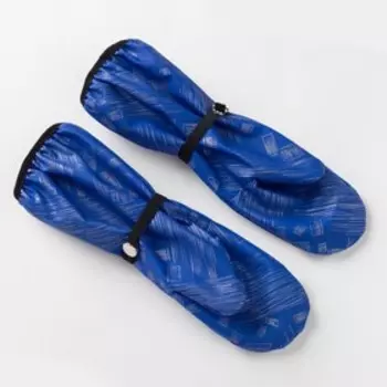 Рукавицы детские, непромокаемые утепленные, цвет синий принт, размер 14