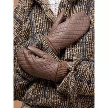 Рукавицы женские п/ш LB-0095 цвет серо-коричневый, размер 7.5