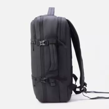 Рюкзак, 2 отдела на молнии, 3 наружных кармана, цвет чёрный