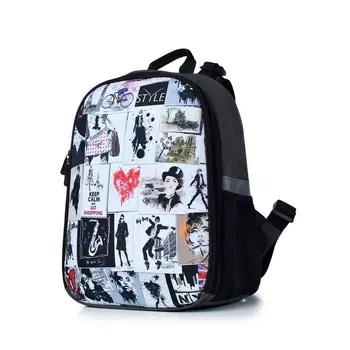 Рюкзак, 2 отдела на молнии, цвет черный 30х37х17см