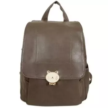 Рюкзак, 2 отдела на молнии, цвет серый 26х35х14см