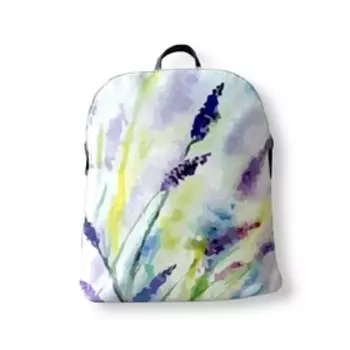 Рюкзак, 2 отдела на молнии, цвет сиреневый "цветы"