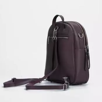 Рюкзак, 2 отдела на молниях, 2 наружных кармана, цвет бордовый