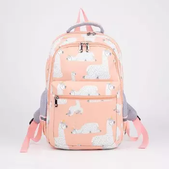 Рюкзак, 2 отдела на молниях, наружный карман, 2 боковых кармана, цвет оранжевый