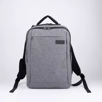 Рюкзак мужской на молнии, наружный карман, цвет серый