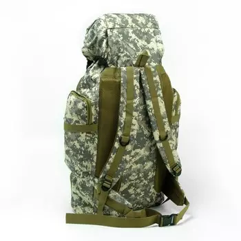 Рюкзак тактический туристический Adventure, 70 л, с карманами, расцветка пиксели, зелёный