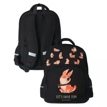 Рюкзак эргоном.спинка Bruno Visconti 12-002 40*30*19 дев "Забавный корги" чер