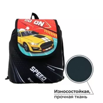 Рюкзак детский 29 х 21.5 х 13.5 см, мягкая спинка, Calligrata СР-01 "Тачка"