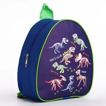 Рюкзак детский для мальчика «Динозаврики», 235 см см, отдел на молнии, синий