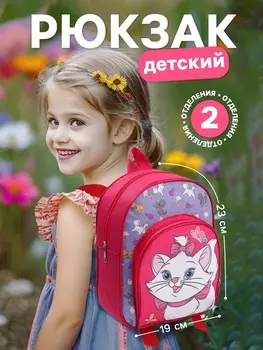Рюкзак детский для девочки с карманом, 23196 см, Коты аристократы