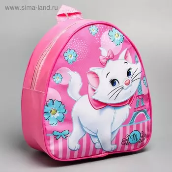 Рюкзак детский для девочки, на молнии, розовый, 23х21х10 см, Коты аристократы