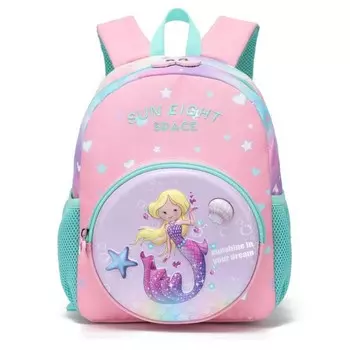 Рюкзак детский, отдел на молнии, цвет розовый/бирюзовый 24,5х12,5х30,5см