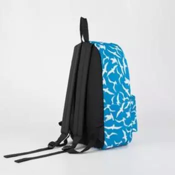 Рюкзак детский, отдел на молнии, наружный карман, цвет голубой, «Чайки»