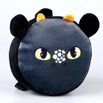 Рюкзак детский плюшевый, круглый «Дракончик с рожками», р. 18 18 см