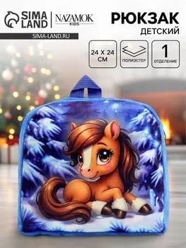 Рюкзак детский «Зима» лошадь, 2424 см