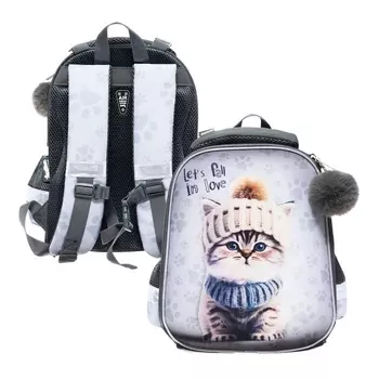 Рюкзак каркасный, 352613, Seventeen, девочка EVA, серый