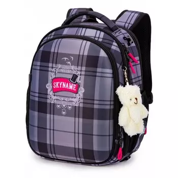 Рюкзак каркасный 37 х 29 х 18 см, + мешок для обуви, брелок, SkyName R4, фиолетовый R4-426-M