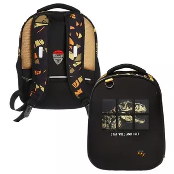 Рюкзак каркасный 38 х 29 х 17, deVENTE Choice Lite 17L, T-Rex, черный 7033425