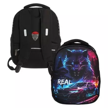 Рюкзак каркасный 38 х 29 х 17, deVENTE Choice Lite 17L, Stay Real черный/фиолетовый 7033426