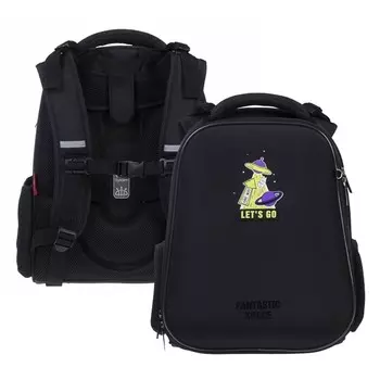 Рюкзак каркасный 38 х 29 х 17 см, Hatber Ergonomic Classic "Let's go" чёрный NRk85040