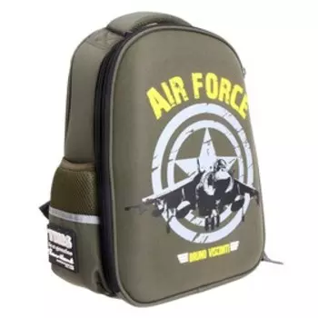 Рюкзак каркасный 38 х 30 х 20 см, + пенал, Bruno Visconti "МИЛИТАРИ AIR FORCE"