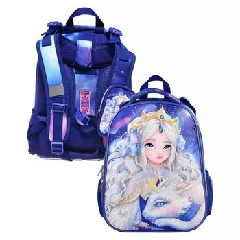 Рюкзак каркасный Феникс 37*27*13 система роста "Принцесса с драконом" дев фиолет 64830