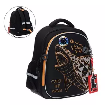 Рюкзак каркасный Grizzly, 362820 см, с картхолдером, светодиодная подсветка, чёрный