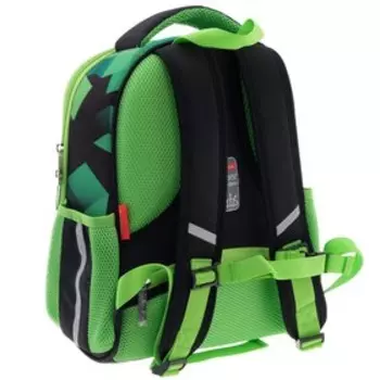 Рюкзак каркасный 35 х 27 х 13 см, Hatber Ergonomic Mini, Game over, зелёный/чёрный NRk70005
