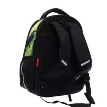 Рюкзак каркасный Hatber Ergonomic Plus Autosport, 38 х 29 х 16 см, 3D эффект, зелёный, чёрный