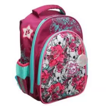 Рюкзак каркасный, Luris «Джерри 2», 38 х 28 х 18 см, наполнение: мешок для обуви, «Цветы»