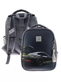 Рюкзак каркасный, школьный, 383016 см, эргономичная спинка, Stavia «Машина с желтой полосой»