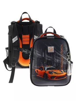 Рюкзак каркасный, школьный, 383016 см, эргономичная спинка, Stavia «Оранжевая машина»