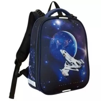 Рюкзак каркасный школьный 38 х 30 х 16 см, эргономичная спинка, Stavia "Космолет", мультиколор
