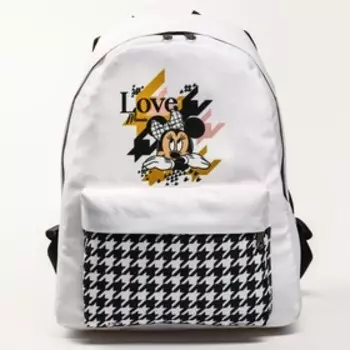 Рюкзак молодежный, отд на молнии, н/карман, белый, 42 х 31 х 15 см "Минни", Минни Маус
