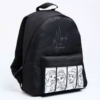 Рюкзак молодежный, отд на молнии, н/карман, черный, 33 см х 13 см х 37 см "Красотки", Принцессы