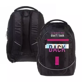 Рюкзак молодежный 42 х 30 х 20 см, эргономичная спинка, Hatber Street, Don't look back, чёрный NRk_90094