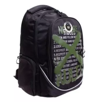 Рюкзак молодежный 44 х 28 х 23 см, эргономичная спинка, отделение для ноутбука, Grizzly 335, чёрный/хаки RU-335-2_2