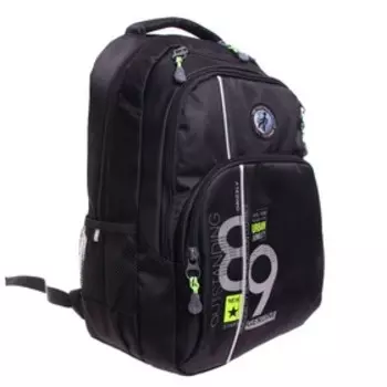 Рюкзак молодежный 45 х 32 х 23 см, эргономичная спинка, Grizzly 230, чёрный/салатовый RU-230-61