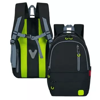 Рюкзак молодежный 46 х 31 х 15 см, эргономичная спинка, Across М-3, чёрный/желтый M-3-3