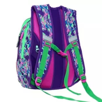 Рюкзак молодежный Across Merlin, эргономичная спинка, 43 х 29 х 15 см, сиреневый/розовый/зелёный/голубой